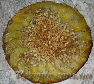 Пирог с персиками и семечками ПОДСОЛНУХ