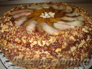 Торт БИСКВИТНО-ШОКОЛАДНЫЙ с персиками и абрикосами