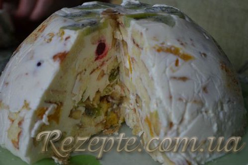 Торт фруктовый желейный с кусочками бисквита КАЛЕЙДОСКОП