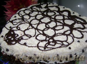 Творожный торт-суфле с шоколадом и виноградом
